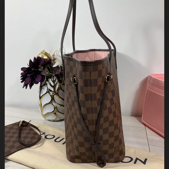 Pristine condition microchipped Louis Vuitton Neverfull MM Damier Ebene Rose - Picture 2 of 14